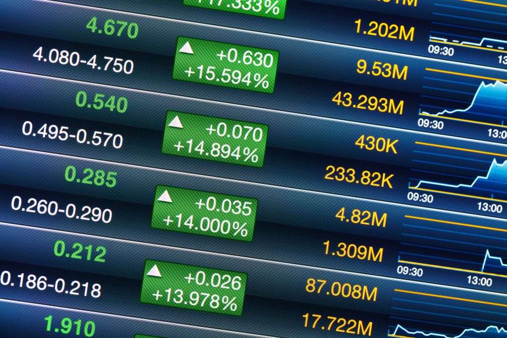 A picture of stocks going up with the benefit of digital marketing