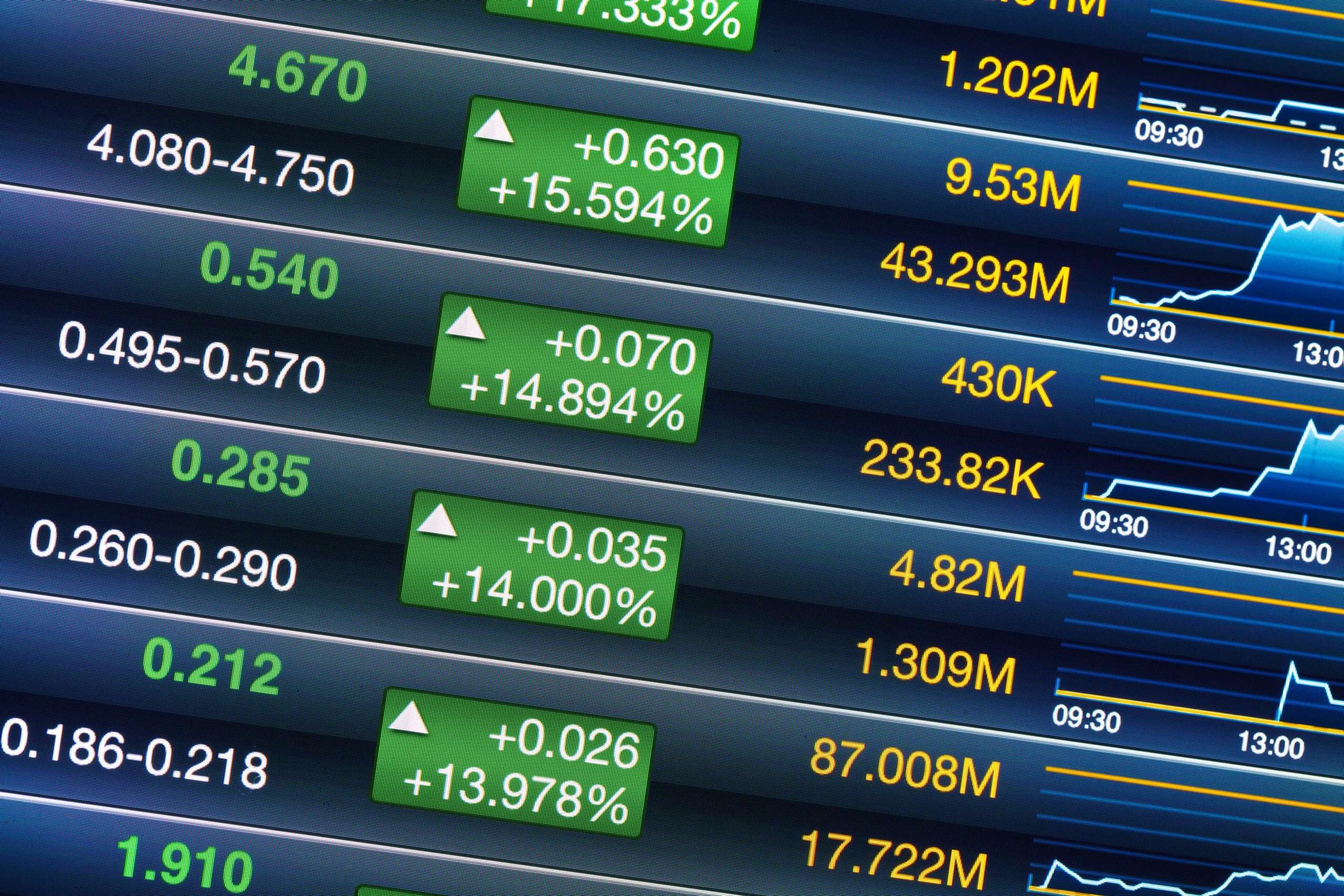 A picture of stocks going up with the benefit of digital marketing